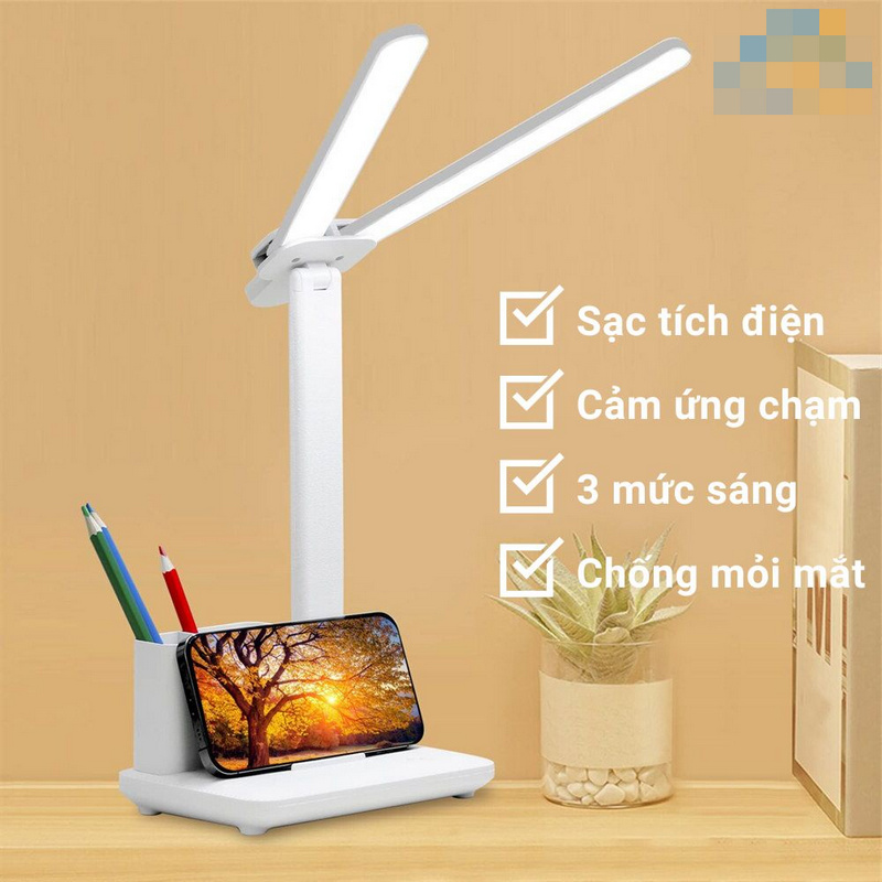 Đèn học để bàn chống cận thị điện 1.200mAh bóng led cảm ứng không tỏa nhiệt mã 36011